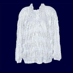 Valentina Metallic Silver Windbreaker Puffy Jacket size L